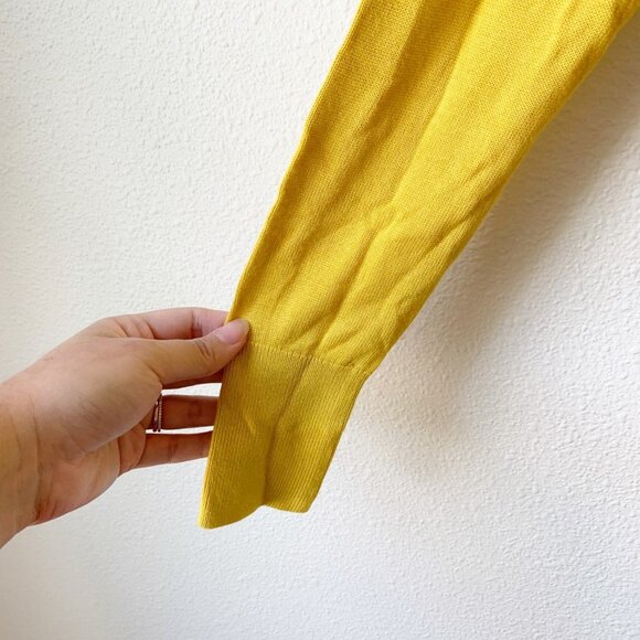 Anthropologie Yellow Long Sleeve Knit Sweater XS - Picture 4 of 6
